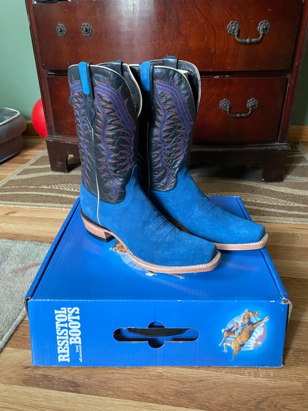 Resistol Roughout Cutter Toe Cowboy Boots 11D